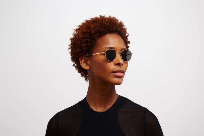 stel: blank guld|linse: mørkegrå massiv talvi MYKITA F0JJ217 lidt