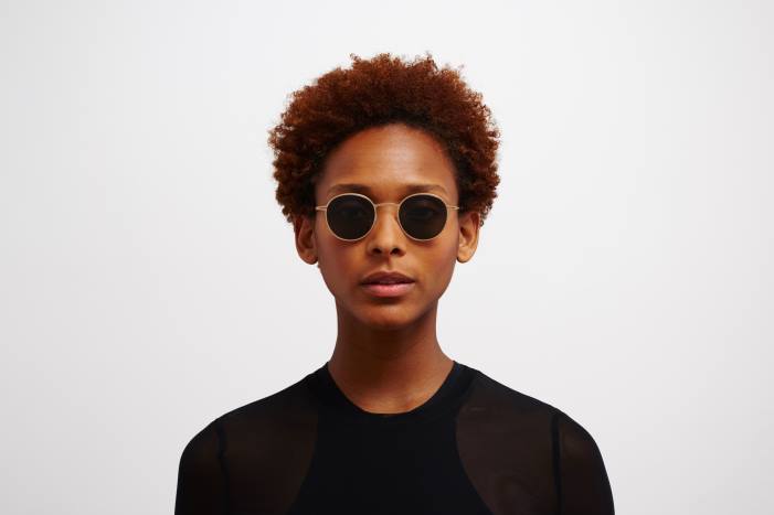 stel: champagne guld|linse: mørkegrå massiv nis MYKITA F0JJ207 lidt