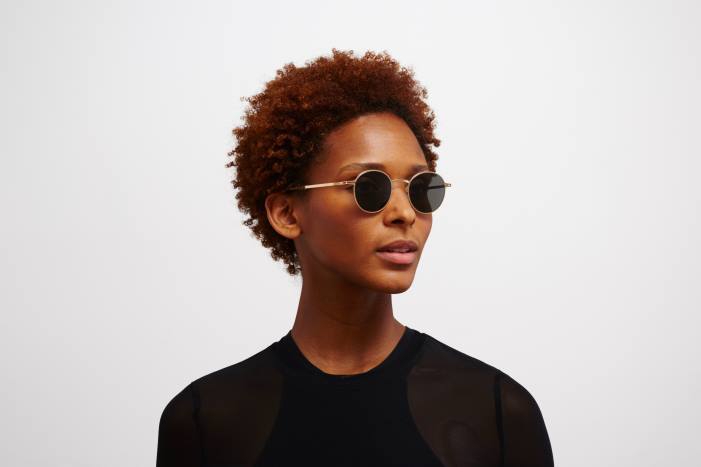 stel: champagne guld|linse: mørkegrå massiv nis MYKITA F0JJ207 lidt