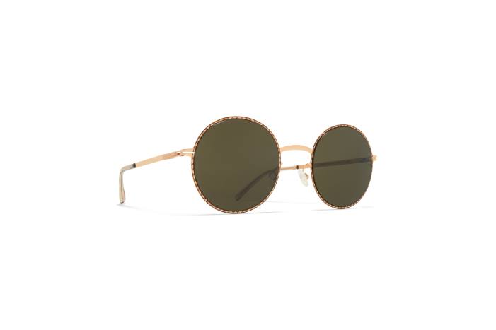 stel: champagne guld/sort|linse: rå grøn solid lale MYKITA F0JJ183 lidt