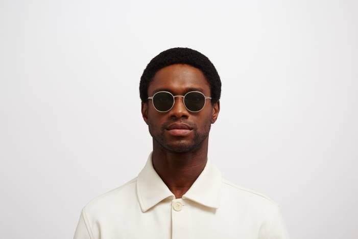 stel: skinnende sølv|linse: mørkegrøn massiv nis MYKITA F0JJ209 lidt