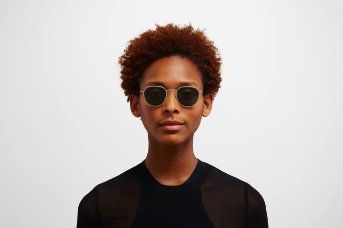 stel: skinnende sølv|linse: mørkegrøn massiv talvi MYKITA F0JJ219 lidt