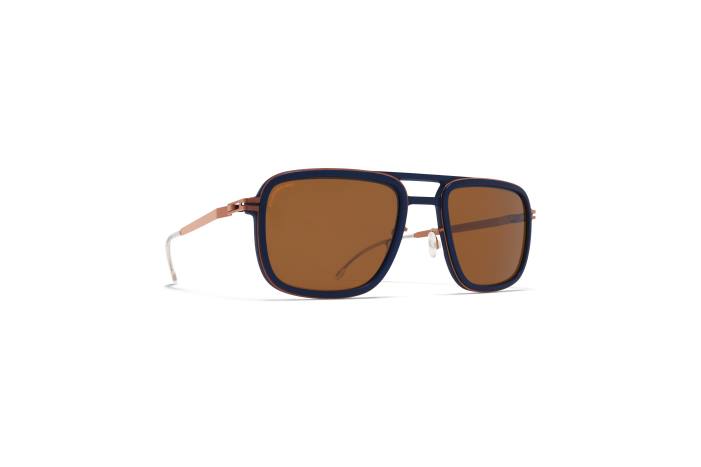 stel: mh68 indigo/skinnende kobber|linse: polariseret pro ravbrun gran MYKITA F0JJ57 mylon