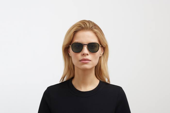 stel: mh7 kulsort/blank guld|linse: polariseret pro grøn 15 el MYKITA F0JJ46 mylon