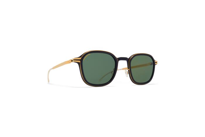 stel: mh7 kulsort/blank guld|linse: polariseret pro grøn 15 gran MYKITA F0JJ144 mylon