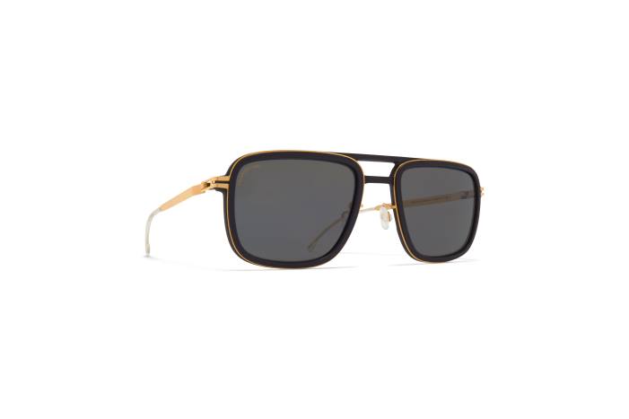 stel: mh7 kulsort/blank guld|linse: polariseret pro hi-con grå gran MYKITA F0JJ55 mylon