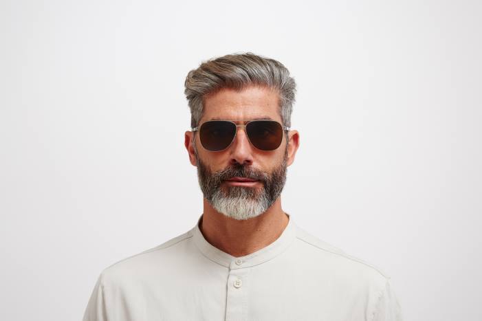 stel: sølv/blå fløjl|linse: polariseret pro ravbrun caleb MYKITA F0JJ14 nr1